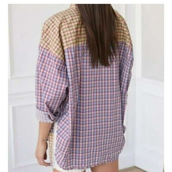 Urban Outfitters Out From Under Mixed Plaid Button Down Shirt - Picture 2 of 8
